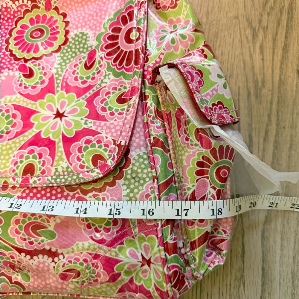 NWT Kalencom Laminated Buckle Diaper Bag, Gypsy Paisley Cotton Candy - Picture 7 of 10